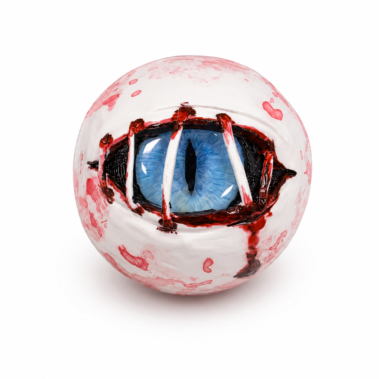 Handmade Bound Blue Sculpture Eye - No Camera Hole