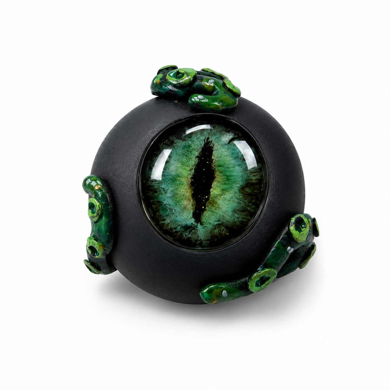 Handmade Green Reptile Sculpture Eye - No Camera Hole